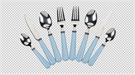 Spoon set background cut out to transparent using clipping path