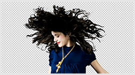 Amazing girls curly hair with transparent background using photoshop alpha mask