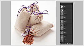 Drawstring bag for multi clipping path and color correction
