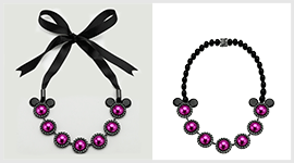 Black chain and purple color stone necklace for product image manipulation