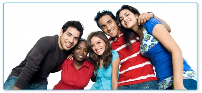 Teenage boys and girls for background cut out and image masking