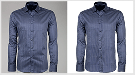 Men shirt wrinkles removing and white background