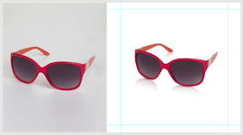 Sunglass resizing with shadow ready image for e-commerce web publication