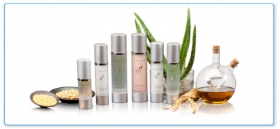 Aloe vera cosmetics to white background cut out and shadow effects